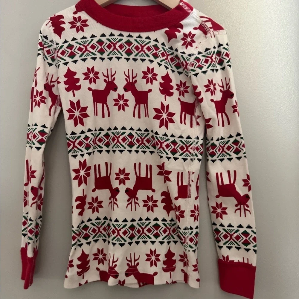 Hanna Andersson Reindeer Holiday Pajamas Organic Cotton Nordic Cozy Chic Set 5T